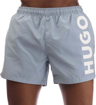 HUGO BOSS Hugo Mens Abas Logo Print Swim Shorts in Blue - Size X-Large