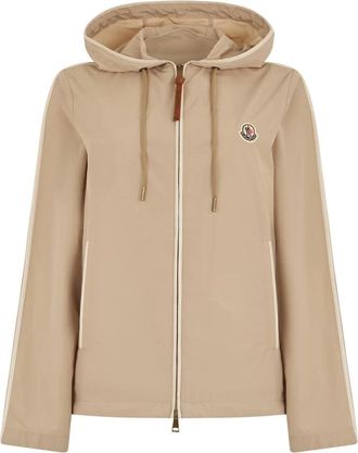 Moncler Sarracenia Hooded Jacket - Dames - Vesten met rits - Beige - M - Katoen - Hoodies & sweatvesten