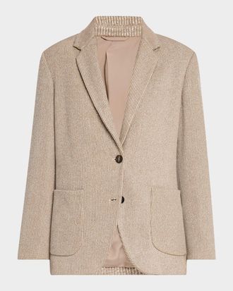 アウターその他 BRUNELLO CUCINELLI Double-breasted hemplinen blazer Marrone Brunello Cucinelli double-breasted blazer - women - Hemp
