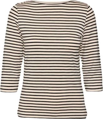 Vero Moda Long Sleeve Tops, female, Beige, Size: XS Boat Neck Jumpers