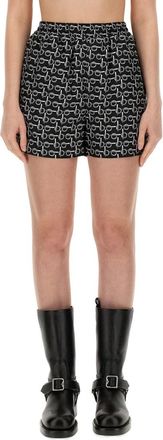 Burberry Womens Printed Silk Shorts - Black - Size EU 34 (Womens)