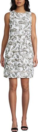 Lands End Cotton Jersey Crew Neck Sleeveless Shift Dress in Ivory/black Toile at Nordstrom, Size X-Large