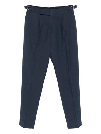 Paul Smith pleated-front adjustable trousers - men - Elastane/Wool - 32 - Blue
