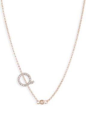 Meshmerise Bezel Diamond Initial Chain Necklace - 0.2ct. in Rose-Q at Nordstrom Rack