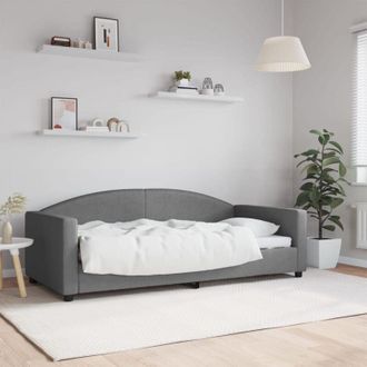 vidaXL Letto da Giorno Grigio Scuro 90x190 cm in Tessuto - Vidaxl