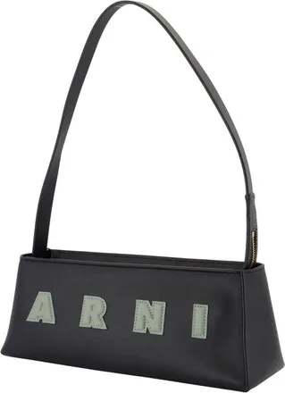 Marni Womens Museo Shoulder Bag Black Calfskin