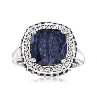 Ross-Simons Sapphire and. White Topaz Ring in Sterling Silver