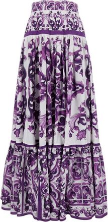 Dolce & Gabbana Gonna Rokken voor Vrouwen - Dames - Maxi Rokken - Veelkleurig - M - Katoen - Rokken