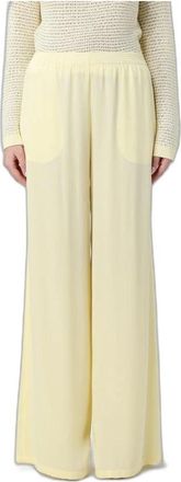 Fabiana Filippi Wijde Cr&ecirc;pe Broek - Dames - Wijde Broeken - Geel - XS - Broeken