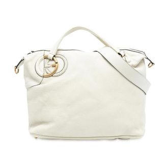 Gucci Pre-owned Tote Bags, female, White, Size: ONE SIZE Pre-owned Structured Leather Satchel