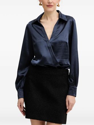 Guess Co Top con scollo a V - Blu