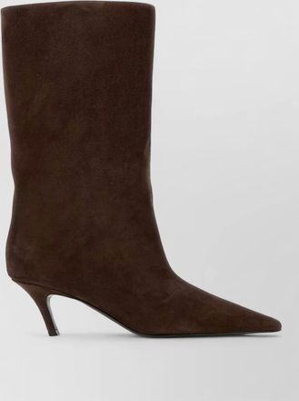 Amina Muaddi suede leather boots