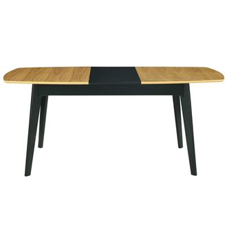 Miliboo Mesa De Comedor Extensible Madera Y Negro L140-180 Cm Meena