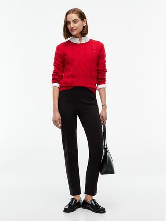 Tommy Hilfiger Womens Slim Ponte Pull-On Pant - Black - XXL