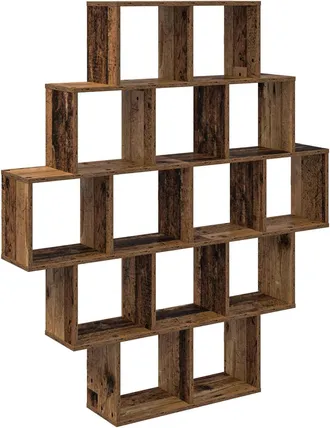 vidaXL Estante De Pared Madera Envejecida 120 X 20 X 136 Cm Vidaxl