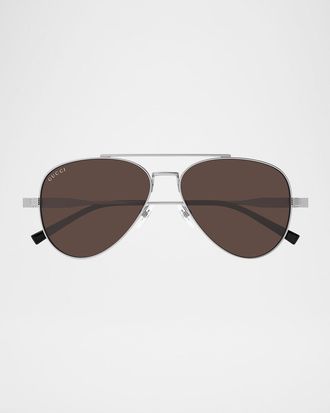 Gucci Men & apos;s GG1874SM Metal Aviator Sunglasses