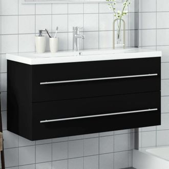 vidaXL Vidaxl - Mobile da Bagno con Lavabo Integrato Nero