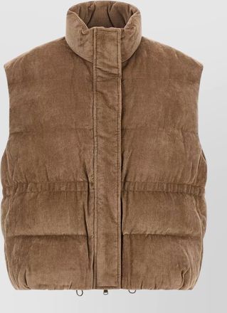 Brunello Cucinelli corduroy quilted stand collar vest