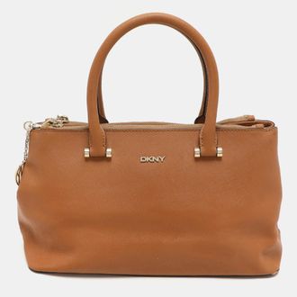 DKNY Dkny Bryant Park Beige Leather Satchel