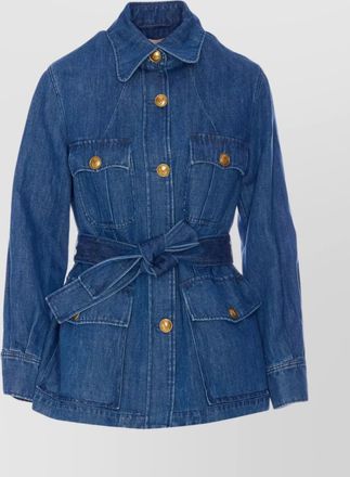 Valentino Garavani denim shirt with belted waist and pockets