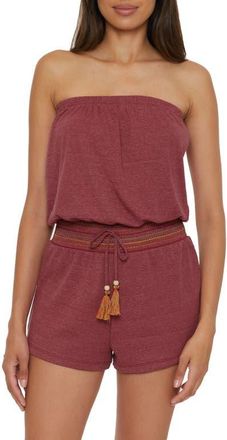 SOLUNA SWIM Sunset Cover-Up Romper in Burgundy at Nordstrom, Size Medium