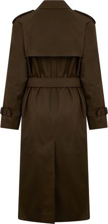 Burberry Womens Long Trench Coat Dark Brown Cotton & Raincoats