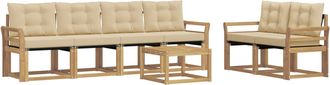 vidaXL Conjunto De Sof&aacute;s De Exterior 7 Uds. Y Beige Vidaxl