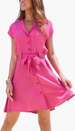 Lascana Belted Shirt Dress in Pink at Nordstrom, Size 2