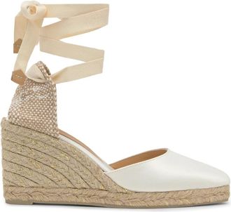 Castaner Espadrilles met sleehak van 9 cm - Dames - Sleehakken - Wit - 41 EU - Satijn - Schoenen