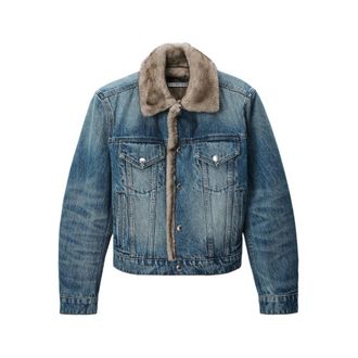 Alexander Wang Denim Jacket W/ Faux Fur Lining - Dames - Spijkerjassen - Blauw - XS - Denim - Jassen