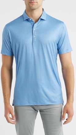 Johnnie-O Ralph Geo Print Featherweight Performance Polo in Carbon Fiber at Nordstrom, Size Medium