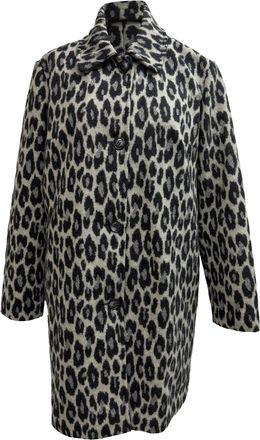 A.P.C. A. P.C. Poupee Leopard-Print Coat in Grey Wool