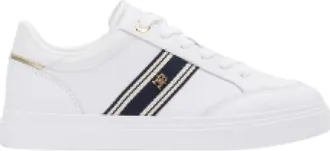 Tommy Jeans Chic Cupsole Webbing - Dames - Sneakers - Wit - 39 EU - Leer - Schoenen