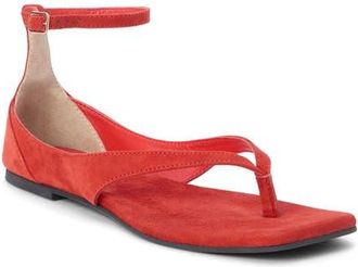 Matisse Footwear Kerry Ankle Strap Sandal in Red Suede at Nordstrom, Size 10