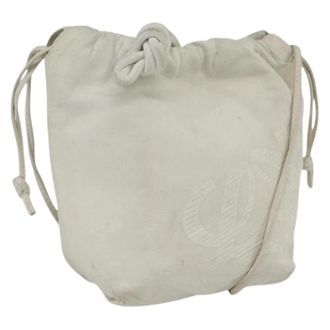 Loewe Pre-owned Leren Bucket Bag - Dames - Pre-owned - Wit - Maat: ONE Size Leer