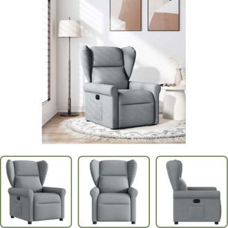 vidaXL vidaXL Reclinazione manuale - Poltrona Reclinabile in Tessuto Grigio Chiaro