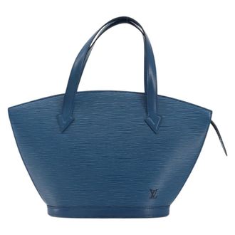 Louis Vuitton Saint Jacques Handbag Epi Leather Blue Leather Handbag (Pre-Owned)