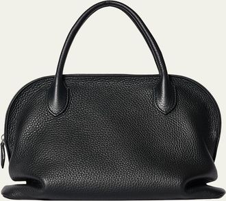 The Row Agnes 12 Nano Curved Top-Handle Bag in Leather