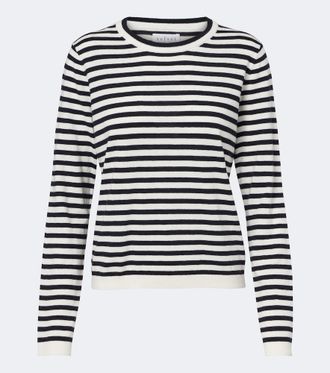 Velvet Roxy striped cotton and cashmere T-shirt