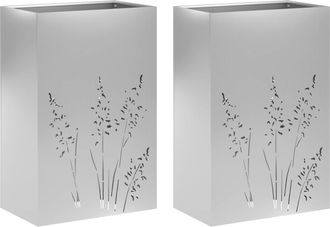 vidaXL Macetero De Jard&iacute;n 2 Uds. Plateado 50 X 30 X 75 Cm Vidaxl