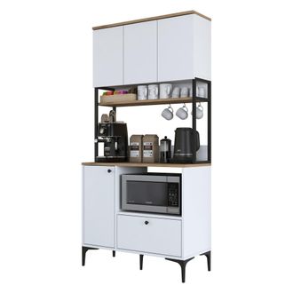 Dmora Aparador Rapone, C&oacute;moda Un Caj&oacute;n, 2 Estantes, Puerta Abatible, Corredera, 90x38x184h Cm Blanco