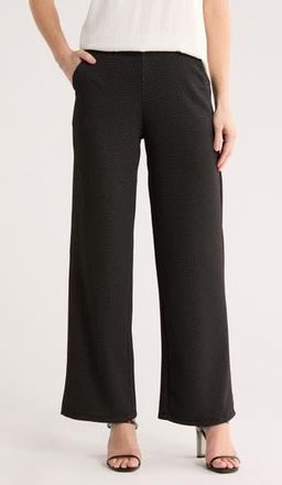 Max Studio Double Knit Wide Leg Pants in Black/Dots at Nordstrom Rack, Size X-Small