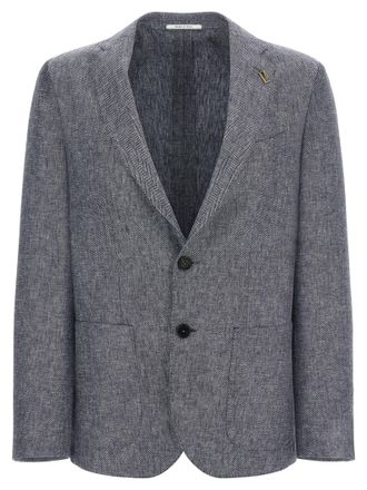 Pal Zileri Blue Linen Mens Blazer