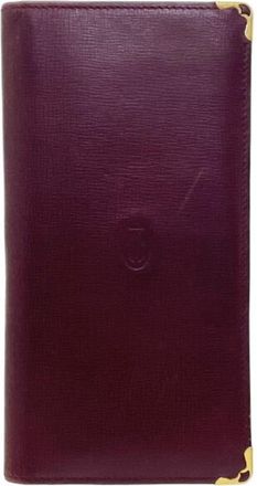 Cartier Must Bordeaux Leather Long Bill Wallet (Bi-Fold) (Pre-Owned)