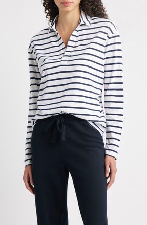 Frank & Eileen Patrick Popover Henley in White Navy at Nordstrom, Size X-Large