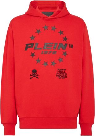 Philipp Plein Hooded Sweatshirt - Heren - Hoodies - Rood - L - Katoen - Hoodies & sweatvesten