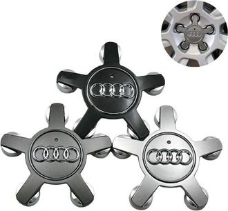 OEM Juego De 4 Embellecedores De Rueda De Cinco Garras Aptos Para Audi A4l//a5/a6l/a7/a8l/q5/s6/tt/r8, Embellecedores De Rueda De Cinco Garras Negros De 1