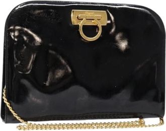Ferragamo Pre-owned Coated canvas shoulder-bags - Dames - Vintage Clutch - Zwart - ONE Size - Vintage