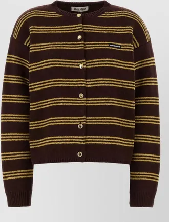 Miu Miu embroidered cashmere virgin wool cardigan