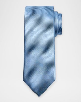 Ermenegildo Zegna Men & apos;s Micro-Geometric Jacquard Silk Tie